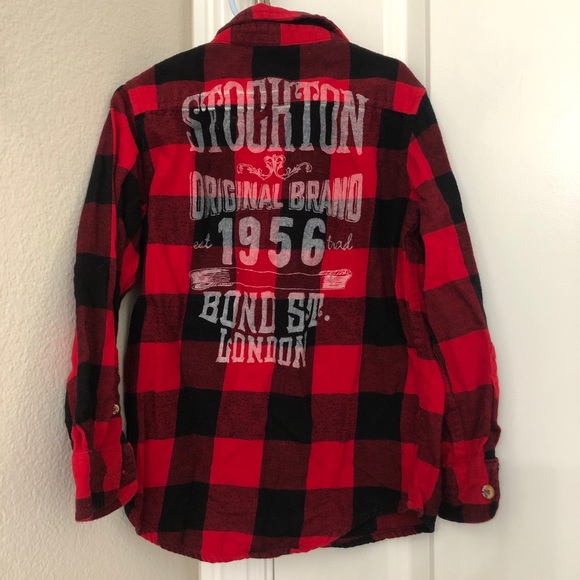 Arizona Jeans Plaid Flannel - Size 6/7 - Picture 3 of 5